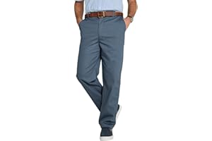 Chums Men's Cotton Chino Trouser - Durable and Practical Elasticated Waist Stretch Fabric Pants with Stain and Water-Resistance