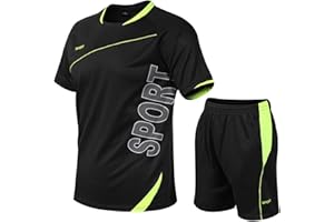 GEMZON Maillot de Foot Enfant Maillot Foot Maillots Soccer Jersey Boys, Ensemble Football Garçon Vêtement Sport Tshirt Shorts Set