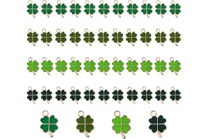 UptVin 48Pcs Trèfle à Quatre Feuilles, Pendentifs Trèfle à Quatre Feuilles Pendentifs Trèfle en Métal Pendentifs en Forme de Trèfle Accessoires pour Diy Collier Porte-Clés et Bracelet