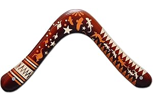 COLORADO BOOMERANGS Rangemaster Aboriginal Art Style Decorated Australian Wooden Boomerang for Right Handed Throwers