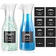 Sunal Liquid Laundry Detergent Dispenser, 1182ml Fabric Softener Storage Bottle,Scent Booster Beads Container with 8 Waterproof Label for Laundry Room Organization/Decor 2 Pack