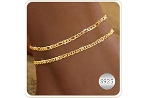 ZHESHY Lot Bracelets de Cheville Or Argent pour Femme Multirang Réglables Chaine Cheville Perles 18 Carats Plaqué Or avec Cœur Croix Paillettes CZ Accessoires Été Chaine de Pied Bijoux Femme Fille