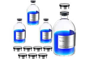BIOMED SOLUTIONS Flacons stériles vides avec bouchon en caoutchouc butyle séparé et fermeture à rabat, amovible, après remplissage, besoin de sceller par sertisseur. Tube en verre borosilicate de (4 pièces de 100 ml)