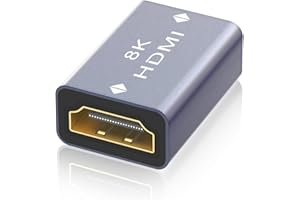VCELINK 1 Pezzi 2.1 HDMI Femmina Femmina, Adattatore HDMI 8K, Prolunga cavo Supporto 8K/4K @ 60Hz UHD, Risoluzione 7680 * 4320, 3D, HDR, ARC per Laptop, PC, Monitor, Roku TV