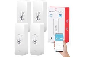 COIKES WiFi Humidity Temperature Monitor, Smart Life Thermometer Hygrometer Sensor with Remote Monitor and Notification Alert, High Precision Alexa Room Thermometer Indoor for Baby, Pet, Garden
