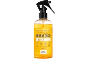 Herbal Dog Co Natural Dry Shampoo for Dogs & Puppies - Orange & Bergamot, 250ml - Dog Grooming Dog Perfume & Conditioner - Hypoallergenic, Vegan, Made in UK