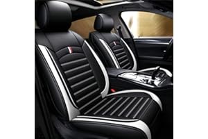 Muchkey Housses de Siège de Voiture Avant pour Ford Ranger Housse de Sieges Auto pour Conducteur et Passager Accessoires Interieur Couleur Noir Blanc