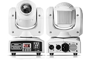 WZYBUTA 50W LED Moving Head Bühnenlichter dmx512 DJ Partylicht 8 Muster 8 Farben Discolicht 9/11 Kanäle for Musikbar Karaoke Heimparty Hochzeit Lichtdemonstration (Weiß)