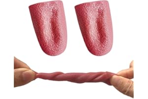 BIRLOZA 2 Lenguas Falsas Realistas Lengua Falsa Elástica Lengua Artificial de Trucos Lengua Realista Horrible Lengua Estirable de Trucos Bromas Brutas
