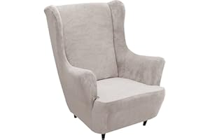 GYHH Sesselhusse Wasserdicht Sesselbezug, Stretchhusse Für Ohrensessel, Elastisch Stretch Samt Husse Weicher Sesselüberwürfe Sesselschoner Sofabezug (Taupe)