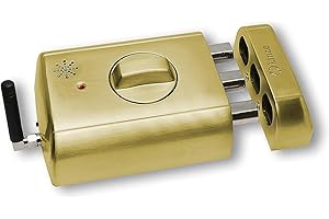 LINCE SUPRATRONIK Cerradura Electronica Invisible con Alarma, Acero aleado, Oro, 230X170X70MM
