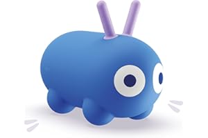 Quut - Skippi Animal Sauteur - Jouet Sauteur Gonflable - intérieur et extérieur - Pompe comprise - 35 x 46cm - Cadeau - Design - à partir de 12 Mois (Bleu Cosmique)