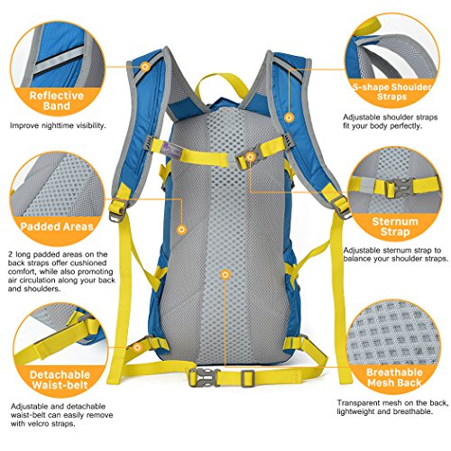 Mardingtop 15L Trinkrucksack Wasserdicht Fahrradrucksack Fahrrad Schulter Rucksack,45X19X12cm - 4