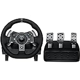 Logitech G G920 Driving Force Racing Wheel and Floor Pedals, Real Force Feedback, Stainless Steel Paddle Shifters, Leather St