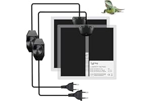 LERWAY Tappetino Riscaldante per Rettili, 2pcs Terrario Tappetino Riscaldante con Regolatore di Temperatura, Serra Reptile Riscaldatore per Lucertola Geco Serpente Tartaruga Granchio Ragno (5W)