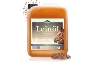 Martenbrown® Olio di lino di alta qualità, spremuto a freddo, per cavalli, cani e altri animali, 100% puro e naturale | Integratore alimentare per alimenti per animali domestici
