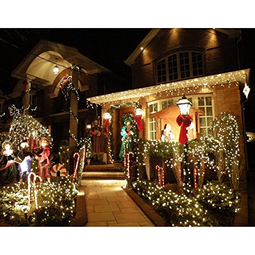 LE 20M Solar Lichterkette 200 LEDs IP44 Wasserfest 8Modi Batteriebetrieb Garten Terrasse Weihnachten Aussenbereich deko (Warmweiß) - 6