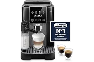 DE'LONGHI De’Longhi Magnifica Start - Perfetto Machine à Café Automatique avec LatteCrema Mousseur à Lait Automatique, 4 Boissons Enregistrées, Commandes Soft Touch, Noir et Gris (ECAM222.60.BG)