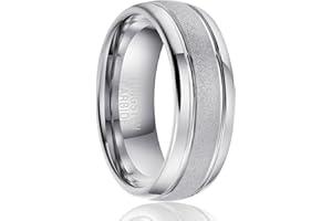SOXEMAN Anello da uomo in tungsteno, anello di fidanzamento classico di lusso, larghezza 8 mm