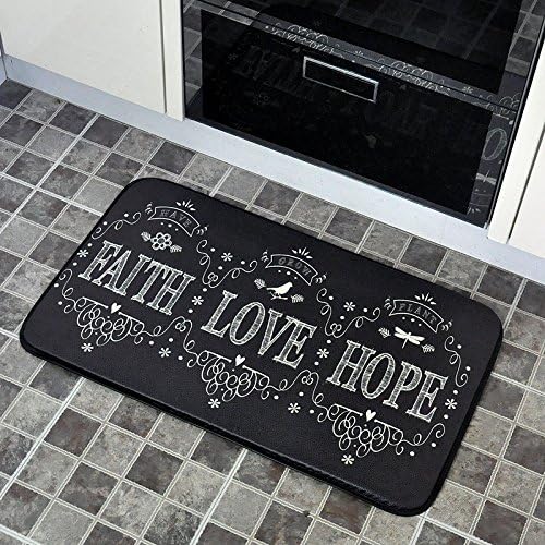Kitchen mats anti-skid strip waterproof and oil home European anti fatigue mat PVC plastic door mat,46*76cm,Golden brown faith
