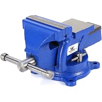Étau D'Atelier 100 Mm - Fonte Robust - Base Rotative 360° - Mâchoires Acier Dentées - Pour Établi Et Bricolage