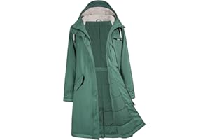 rhythm of the rain Regenmantel Damen Wasserdicht Regenjacke Winterjacke Damen Lang Wintermantel Warm Gefütterte Friesennerz Übergangsjacke Herbst Softshelljacke mit Kapuze Windbreaker Parka Winter