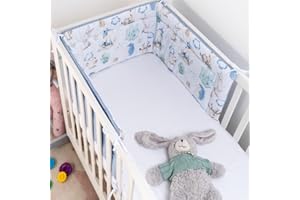 Babysafe Paracolpi Lettino e Culla Neonato 100% Cotone Paracolpi Lettino 3 Lati 180x30 cm Air Mesh Il Paracolpi Culla Morbido e Consistente Garantisce al Bambino un Ambiente Sicuro per la Nanna|F12