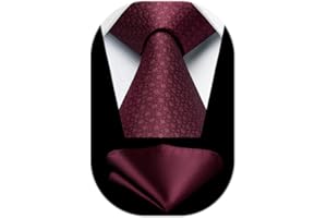 HISDERN Krawatten für Herren Hochzeit Krawatte mit Einstecktuch Klassisch Plaid Hahnentritt Business Krawatten & Taschentuch Set