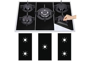 GANQUER Stove Burner Covers, Gas Hob Range Protectors, Reusable Gas Stove Burner Covers, Non-Stick & Heat Resistant Gas Stove Mat Cooker Protector for Fast Kitchen Cleaning