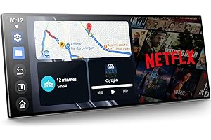 LAMTTO Carplay Écran avec Netflix Youtube, 10.25 Pouces sans Fil A-pple CarPlay & Android Auto Display avec Caméra de Recul Ecran Divisé Navigation Double Bluetooth FM Mirror Link iOS 10+ Android 11+