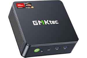 ‎GMKTEC GMKtec Mini PC Ryzen 6600H, M6 Gaming Desktop Computer W11 Pro Dual NIC LAN 2.5G, AMD R5 6600H (6C/12T do 4,50 GHz), 32G DDR5 RAM + 1 TB PCle SSD, HDMI, USB4