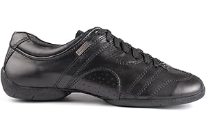 Portdance Hommes Sneakers/Dance Sneakers PD Casual - Cuir Noir - Semelle de Sneaker - Made in Portugal