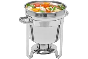 kangten Edelstahl 7 litres Chafing Dish Runde Lebensmittel Warmer Heat Container Suppe Warmer Bain Suppe Topf Chafing Dishes für Buffet Catering Gastro und Party