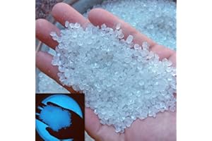 FOLANDO 6000 Pieces Fluorescent Sand Glow-in-the-Dark Stones Small Gravel Mini Pebbles Resin for Garden Decoration Aquarium Landscapes Vases Decor Craft, 3-5 mm (White)