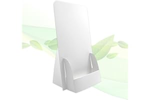 thefoldstands 5 faltbare FLYERSTÄNDER "blanc Design" ökologische Prospektständer für DIN lang Flyer 10,5 x 21 cm vertikal, Prospekthalter aus eco - FSC- Karton, kurz-bis mittelfristigen Einsatz