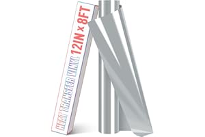 HTVDIY Heat Transfer Vinyl Roll - 12In x 8Ft Grey HTV Vinyl for T-Shirts, Bag, Fabric, Clothing
