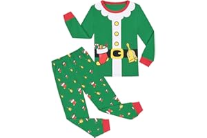 Codkkre Pijamas de Navidad para Niño y Niña de Algodón Ropa de Dormir de Navidad para Niños 2-12 Años