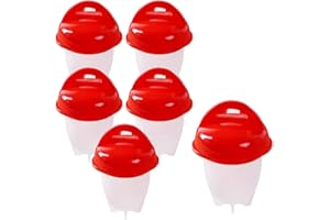 VOOVEN 6 Pcs Egg Boiler, Silicone Egg Cooker, No Shell Egg Poacher Cups, Silicone Egg Cups for Poached Eggs Hard Boiled Egg Holder Kitchen Gadgets