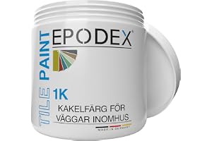 EPODEX 1K Kakel­färg för badrum, kök & mer - Polarvit | Kakel­lack för väggkakel med normal belastning, sidenmatt färg, 1kg (