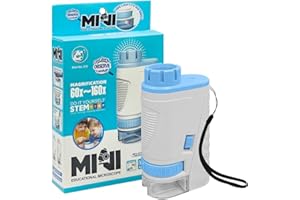 ALEENFOON Microscope Portable Enfant Set 60x 160x étudiants Scientifique Experience LED Microscope de Poche Jouet Science Microscope avec Support de Téléphone (Bleu)