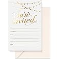 SWEETZER & ORANGE Party Invitations! 25 Gold Foil Traditional Invitations with Envelopes, Wedding, Baby and Bridal Shower Invite, Housewarming Birthday and Girls Quinceanera Invites