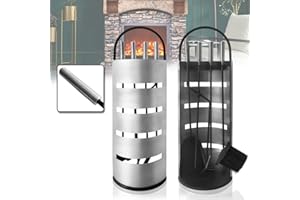 LZQ Caminetti Set 5 Pezzi Set di Inossidabile Attrezzi per Camino Strumenti Spazzole Pala Ganci e Supporto Arco Set di Utensili