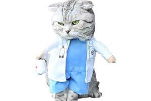 NACOCO Pies kot lekarz kostium zwierzę domowe lekarz odzież Halloween dżinsy strój odzież (L)