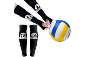LYIVISK 1 Par de Mangas de Voleibol con Almohadilla y Agujero para el Pulgar, Protectores de Brazos Transpirables para Entrenamiento y Partido