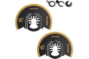 Lame de Scie Oscillante en Titane, Aicoya 2 pièces Lames Accessoires d'Outil Multifonction f88mm pour Plastique, Bois, Métal