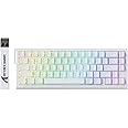 ATTACK SHARK X68 HE 8000Hz Rapid Trigger Keyboard, 0.01mm RT Accuracy Wired Gaming Keyboard with Magnetic Switch, Adjustable Actuation, Rapid Trigger, Snap Tap, RGB Lighting for PC/Mac, White Contours