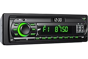 CHISMOS Car Radio Stereo Bluetooth Handsfree 9-24V,RDS/FM/AM 4 x 65W 1DIN Car Radio With 7 Colors Light/2 USB/AUX/SD/Remote Control(Multi-coloured)