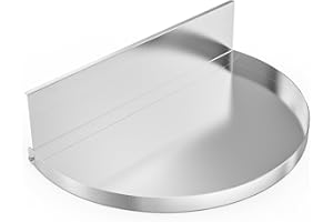 onlyfire Semi-Circolare Vaschetta Raccogli con Divisorio Rimovibile in Carbone per Weber 57 cm Griglia a Carbonella Kettle, Vaschetta Raccogli Grasso in Acciaio Inox, Calore Indiretto