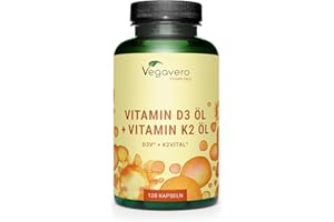 Vitamine D3 K2 Vegan | Haute Biodisponibilité | Immunité + Os + Anti Inflammatoire | Sans Additifs & Testé en Laboratoire | Vit D3 1000 IU | 120 Gélules (4 Mois) | Vegavero®