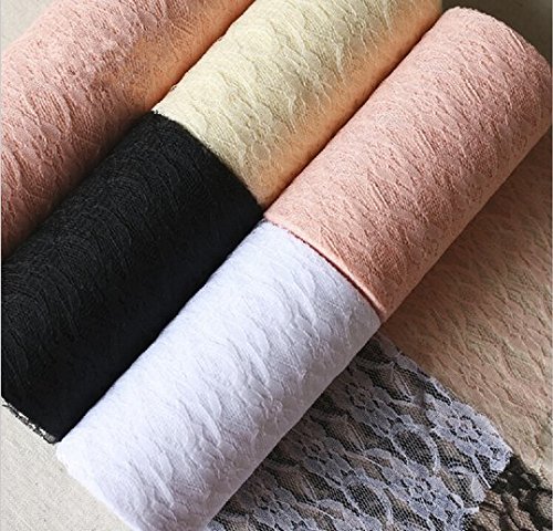 Allbusky Vintage Spitze Rolle Tischläufer Stuhl Schärpe für Festival Event Stuhl Tisch Hochzeit Dekoration Netzanschlussleitung 15cm*22m - 5